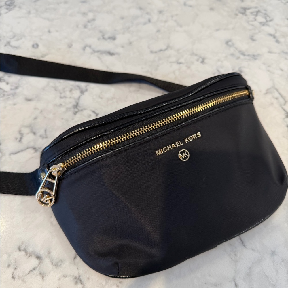 Michael Kors Black and Gold Belt Bag